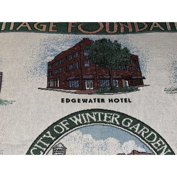 Mill Street Cotton Throw Blanket Winter Garden Fl Heritage Foundation Centennial - Picture 7 of 11